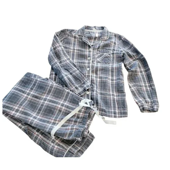 Gilligan & O Malley Plaid 2PC Pajama Set Pants & Top - Picture 2 of 14